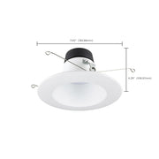 Nuvo Lighting S11845 6in Deep Baffle Recessed LED Downlight | Utility White Finish | Kitchen & Bathroom Recessed Light | 9W, 90 CRI, Wet | Model S11845