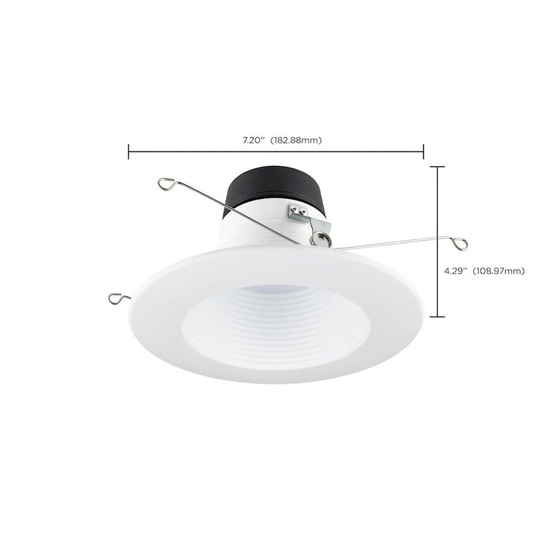 Nuvo Lighting S11845 6in Deep Baffle Recessed LED Downlight | Utility White Finish | Kitchen & Bathroom Recessed Light | 9W, 90 CRI, Wet | Model S11845