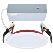 Nuvo Fire Rated 4in 10W LED Downlight | Specialty White/Red Flat Lens | Kitchens & Hallways | 820 Lumens, CCT Selectable, Dimmable | Model S11864R1