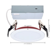 Nuvo Fire Rated 4in 10W LED Downlight | Specialty White/Red Flat Lens | Kitchens & Hallways | 820 Lumens, CCT Selectable, Dimmable | Model S11864R1