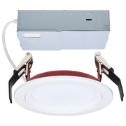Nuvo Fire Rated 4in 10W LED Downlight | Specialty White/Red Step Baffle | Kitchens & Hallways | 820 Lumens, CCT Selectable, Dimmable | Model S11865R1