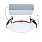 Nuvo Fire Rated 4in 10W LED Downlight | Specialty White/Red Step Baffle | Kitchens & Hallways | 820 Lumens, CCT Selectable, Dimmable | Model S11865R1