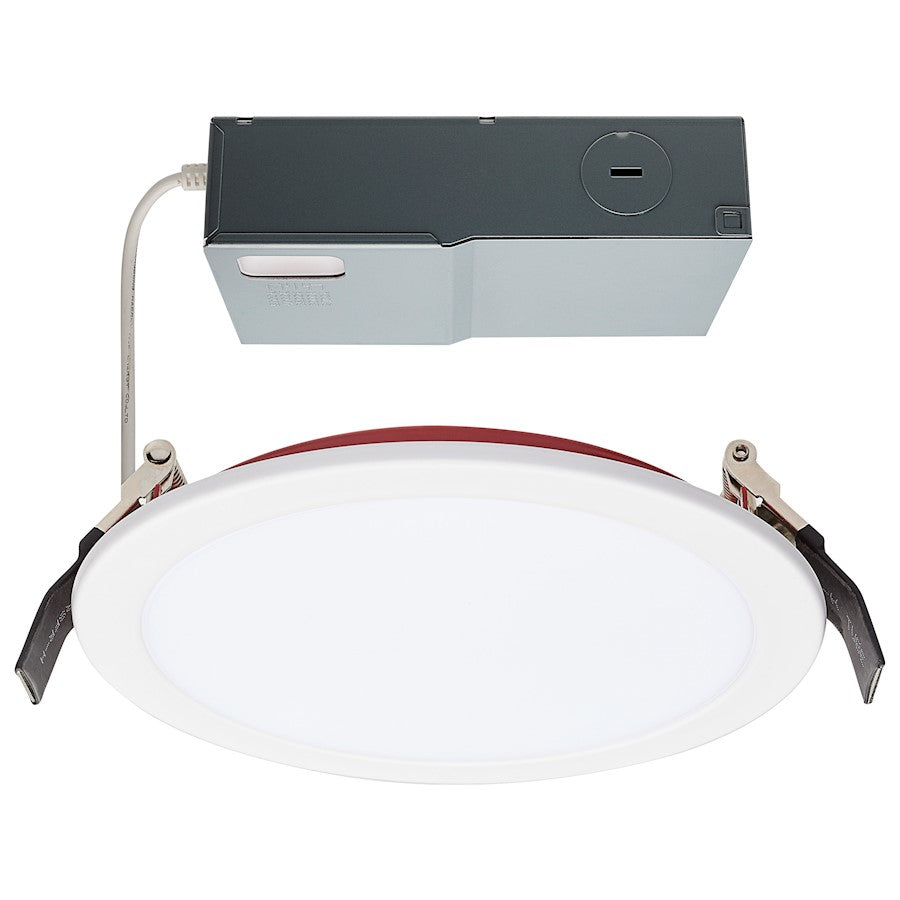 Satco LED Fire Rated 6" Direct Wire Downlight, Round/120V, White/Red - S11866