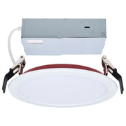 Nuvo Lighting S11866R1 6in Fire-Rated LED Downlight | Flat Lens White Finish | Kitchen & Living Room Recessed | 6.79 x 6.79 x 0.88 in | Model S11866R1