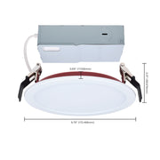 Nuvo Lighting S11866R1 6in Fire-Rated LED Downlight | Flat Lens White Finish | Kitchen & Living Room Recessed | 6.79 x 6.79 x 0.88 in | Model S11866R1