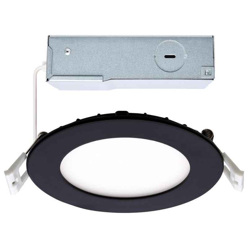 Satco 10W LED Downlight/4" CCT Round Remote Driver, Black - S11874R1