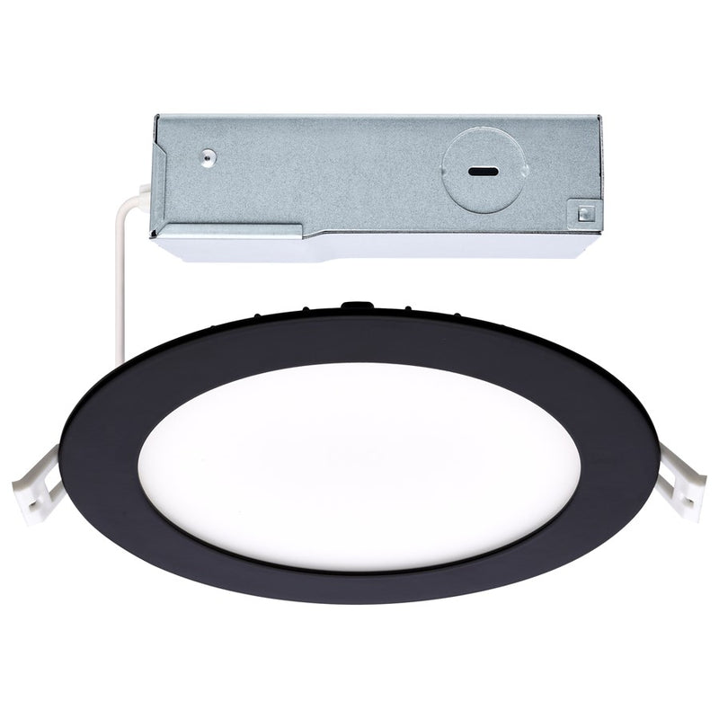 Satco 12W LED Downlight/6" CCT Round Remote Driver, Black - S11875R1