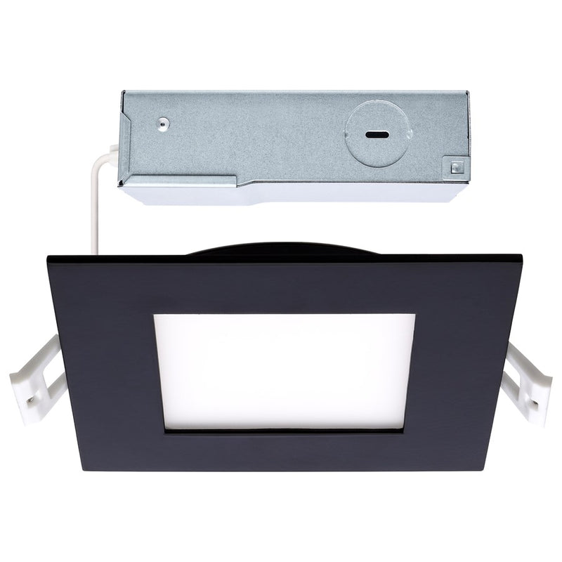 Satco 10W LED Downlight/4" CCT Square Remote Driver, Black - S11876R1