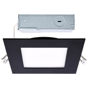 Satco 12W LED Direct Wire Downlight/6" Square Remote Driver, Black - S11877R1