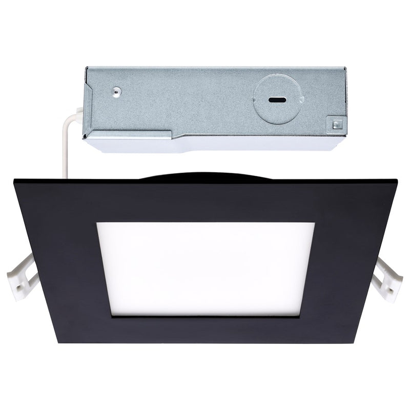 Satco 12W LED Direct Wire Downlight/6" Square Remote Driver, Black - S11877R1