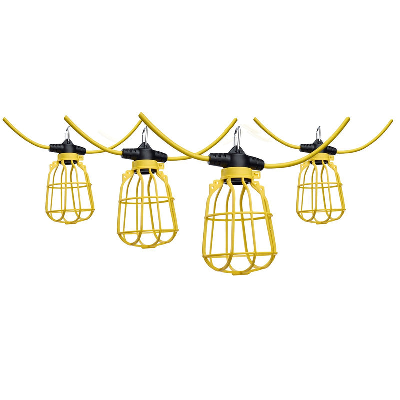 Nuvo 50' Temporary String Light E26 Plastic Cages Lamps not included