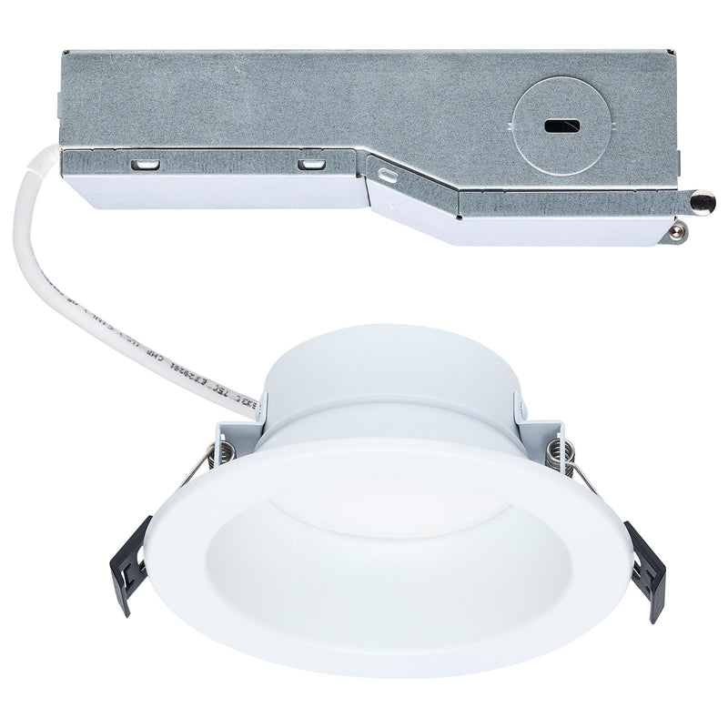 Nuvo Performer 4in 12W LED Downlight | Utility Matte White | Kitchens & Commercial Spaces | 1100 Lumens, 0-10V Dimmable, Wet Rated | Model S13510