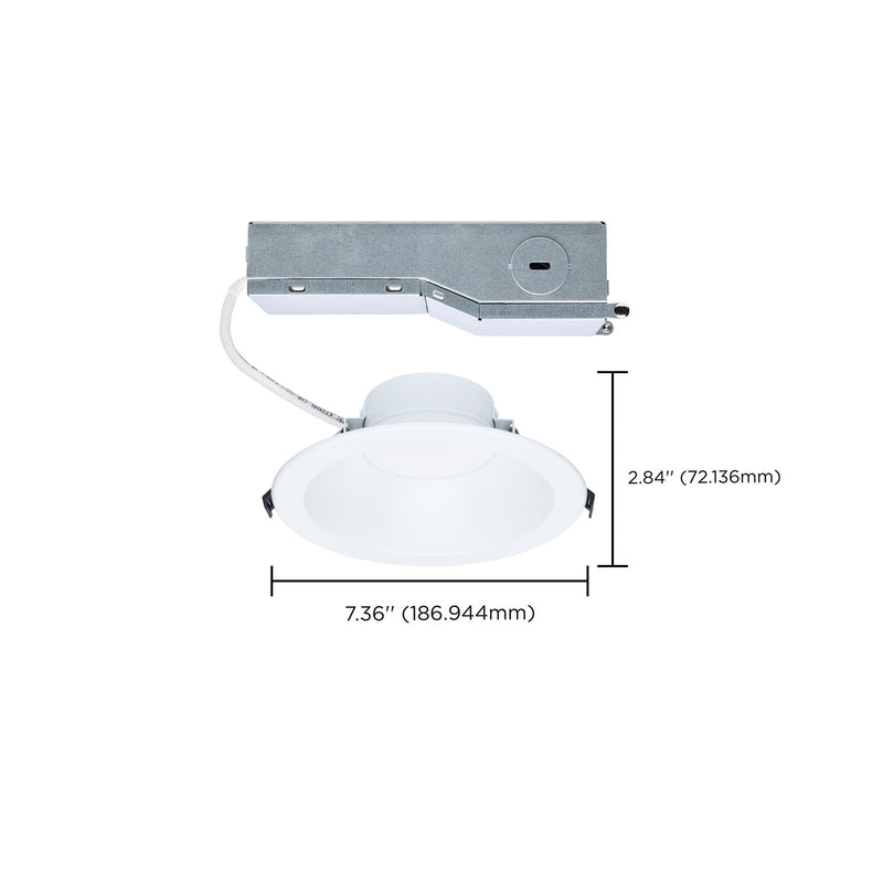 Nuvo Performer 6in 24W LED Downlight | Utility Matte White | Kitchens & Commercial Spaces | 2000 Lumens, 0-10V Dimmable, Wet Rated | Model S13511