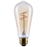 Nuvo Lighting S14206 3.5W ST19 LED Bulb | Amber Glass Spiral Filament | Restaurants & Hospitality | 300 Lumens, 2000K, Dimmable, E26 | Model S14206