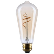Nuvo Lighting S14207 5.5W ST19 LED Bulb | Amber Glass Spiral Filament | Restaurants & Hospitality | 500 Lumens, 2000K, Dimmable, E26 | Model S14207