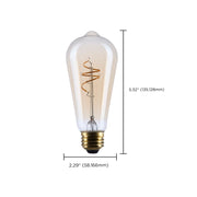Nuvo Lighting S14207 5.5W ST19 LED Bulb | Amber Glass Spiral Filament | Restaurants & Hospitality | 500 Lumens, 2000K, Dimmable, E26 | Model S14207