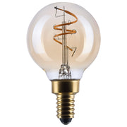 Nuvo Lighting S14209 3.5W G16.5 LED Bulb | Amber Glass Spiral Filament | Restaurants & Hospitality | 300 Lumens, 2000K, Dimmable, E12 | Model S14209