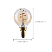 Nuvo Lighting S14209 3.5W G16.5 LED Bulb | Amber Glass Spiral Filament | Restaurants & Hospitality | 300 Lumens, 2000K, Dimmable, E12 | Model S14209