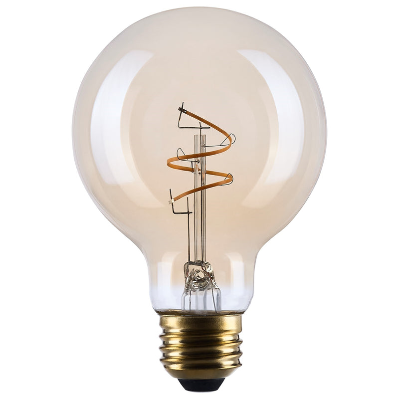 Nuvo Lighting S14210 G25 LED Bulb | Amber Glass Spiral Filament | Restaurants & Hospitality | 300 Lumens, 2000K, Dimmable | Model S14210