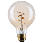 Nuvo Lighting S14211 G25 LED Bulb | Amber Glass Spiral Filament | Restaurants & Hospitality | 500 Lumens, 2000K, Dimmable | Model S14211