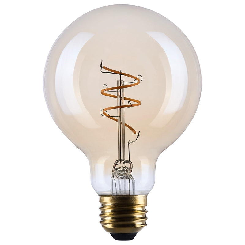 Nuvo Lighting S14211 G25 LED Bulb | Amber Glass Spiral Filament | Restaurants & Hospitality | 500 Lumens, 2000K, Dimmable | Model S14211