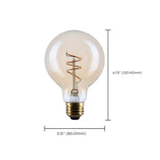 Nuvo Lighting S14211 G25 LED Bulb | Amber Glass Spiral Filament | Restaurants & Hospitality | 500 Lumens, 2000K, Dimmable | Model S14211
