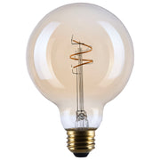 Nuvo Lighting S14212 G30 LED Bulb | Amber Glass Spiral Filament | Restaurants & Hospitality | 300 Lumens, 2000K, Dimmable | Model S14212