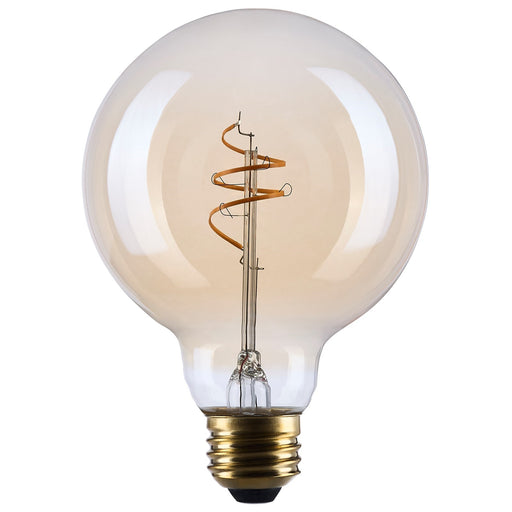 Nuvo Lighting S14213 G30 LED Bulb | Amber Glass Spiral Filament | Restaurants & Hospitality | 500 Lumens, 2000K, Dimmable | Model S14213