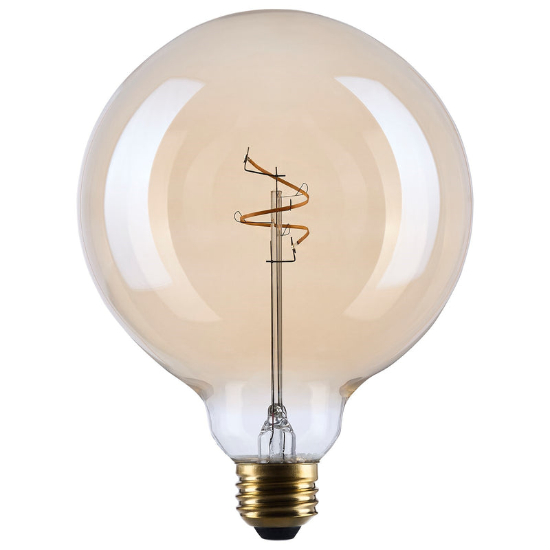 Nuvo Lighting S14214 G40 LED Bulb 3.5W | Vintage Amber Glass Spiral Filament | Restaurants & Hospitality | 300 Lumens, 2000K, Dimmable | Model S14214