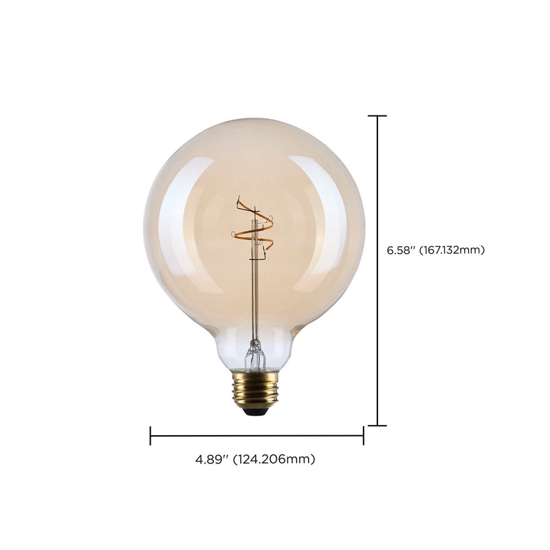Nuvo Lighting S14214 G40 LED Bulb 3.5W | Vintage Amber Glass Spiral Filament | Restaurants & Hospitality | 300 Lumens, 2000K, Dimmable | Model S14214