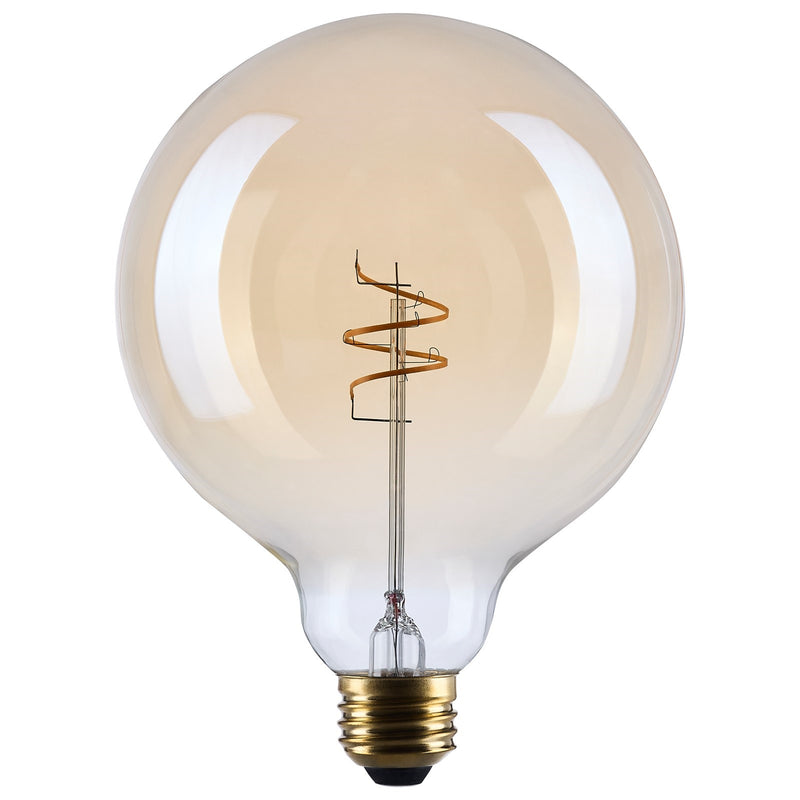 Nuvo Lighting S14215 G40 LED Bulb 5.5W | Vintage Amber Glass Spiral Filament | Restaurants & Hospitality | 500 Lumens, 2000K, Dimmable | Model S14215