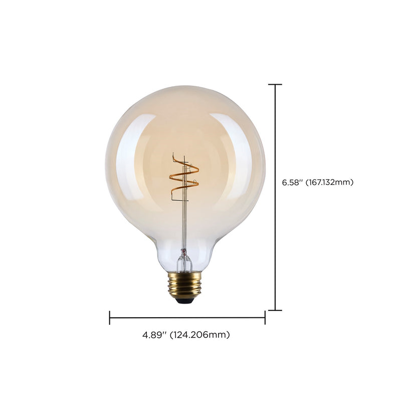 Nuvo Lighting S14215 G40 LED Bulb 5.5W | Vintage Amber Glass Spiral Filament | Restaurants & Hospitality | 500 Lumens, 2000K, Dimmable | Model S14215