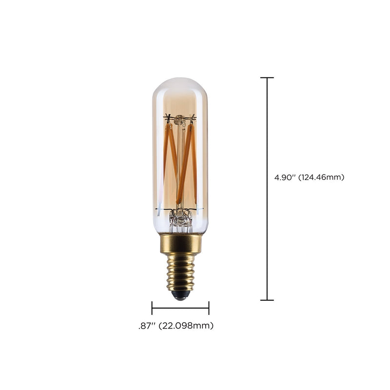 Nuvo Lighting S14216 T6 LED Bulb 3.5W | Vintage Amber Glass Spiral Filament | Restaurants & Hospitality | 300 Lumens, 2000K, Dimmable | Model S14216