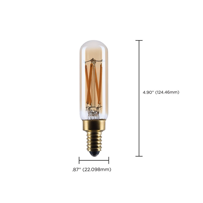 Nuvo Lighting S14217 T6 LED Bulb 5.5W | Vintage Amber Glass Spiral Filament | Restaurants & Hospitality | 500 Lumens, 2000K, Dimmable | Model S14217