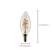 Nuvo Lighting S14218 3.5W C11 LED Bulb | Amber Glass Spiral Filament | Chandeliers & Sconces | 300 Lumens, 2000K, Dimmable | Model S14218