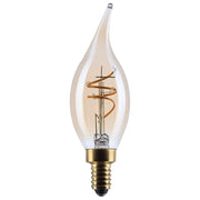 Nuvo Lighting S14220 3.5W CA11 LED Bulb | Amber Glass Spiral Filament | Chandeliers & Sconces | 300 Lumens, 2000K, Dimmable | Model S14220