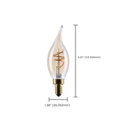 Nuvo Lighting S14220 3.5W CA11 LED Bulb | Amber Glass Spiral Filament | Chandeliers & Sconces | 300 Lumens, 2000K, Dimmable | Model S14220