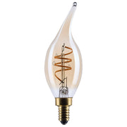 Nuvo Lighting S14221 5.5W CA11 LED Bulb | Amber Glass Spiral Filament | Chandeliers & Sconces | 500 Lumens, 2000K, Dimmable | Model S14221