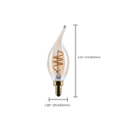 Nuvo Lighting S14221 5.5W CA11 LED Bulb | Amber Glass Spiral Filament | Chandeliers & Sconces | 500 Lumens, 2000K, Dimmable | Model S14221