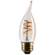 Nuvo Lighting S14225 5.5W CA11 LED Bulb | Amber Glass Spiral Filament | 2000K Warm White, 500 Lumens, Dimmable, E26 Medium Base | Model S14225