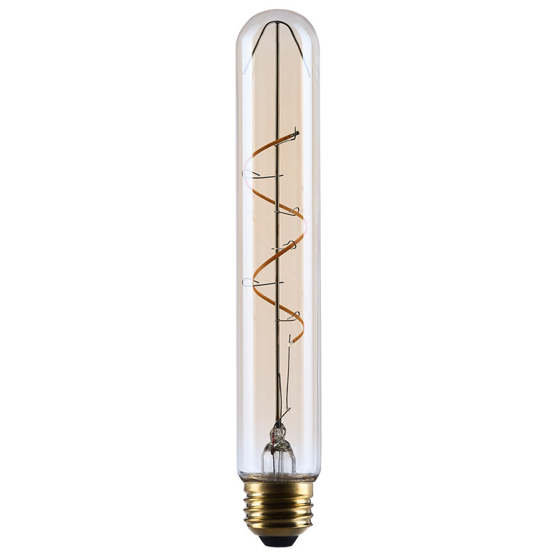 Nuvo Lighting S14229 3.5W T9 LED Bulb | Amber Glass Spiral Filament | 2000K Warm White, Dimmable, Wet Rated | 300 Lumens, E26 Base | Model S14229