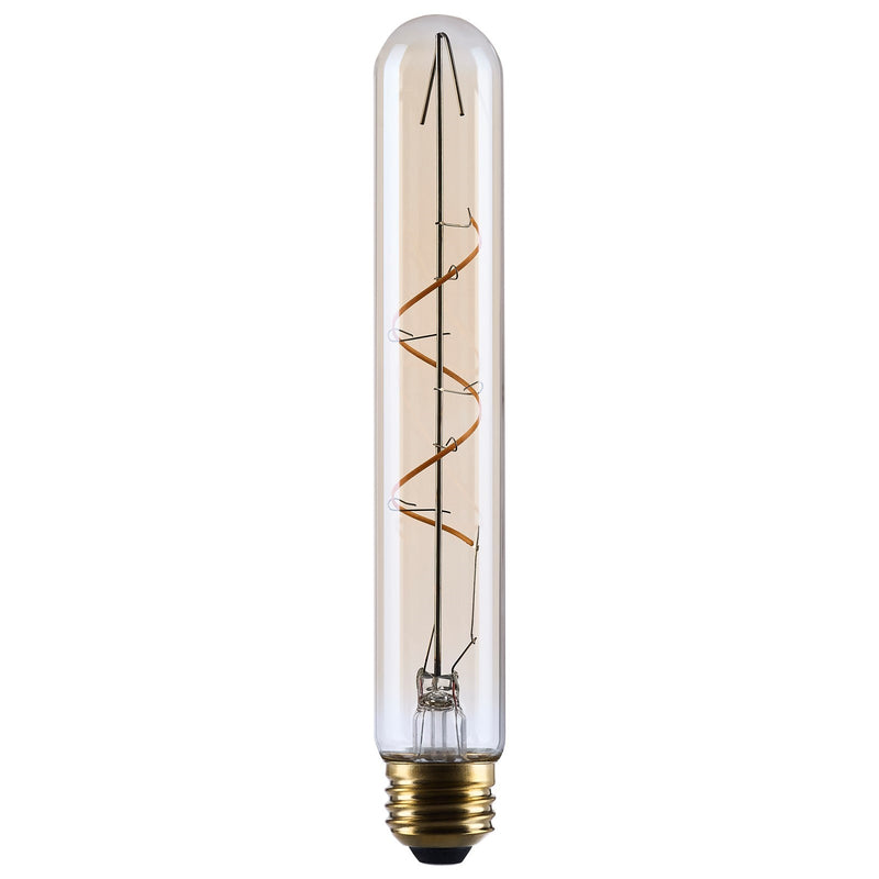 Nuvo Lighting S14230 5.5W T9 LED Bulb | Amber Glass with Spiral Filament | 2000K Warm White, Dimmable | 500 Lumens, E26 Medium Base | Model S14230
