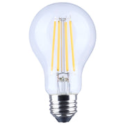 Nuvo 8W LED A19 Straight Filament Yellow Light Glass 120V 1-Pack, Clr