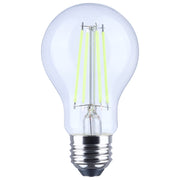 Nuvo 8W LED A19 Straight Filament Green Light Glass 120V 1-Pack, Clear