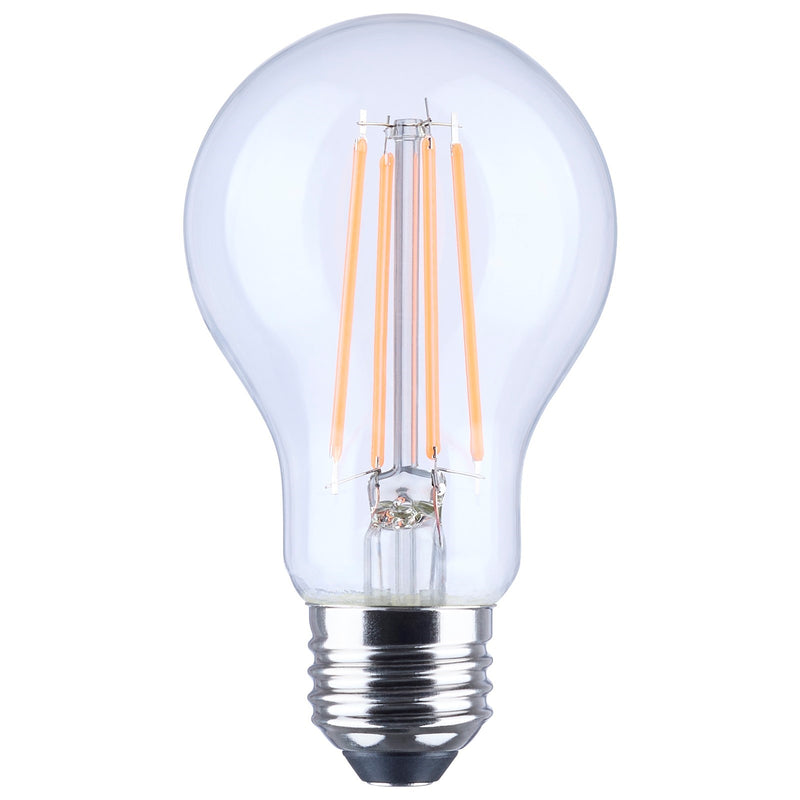 Nuvo 8W LED A19 Straight Filament Pink Light Glass 120V 1-Pack, Clear
