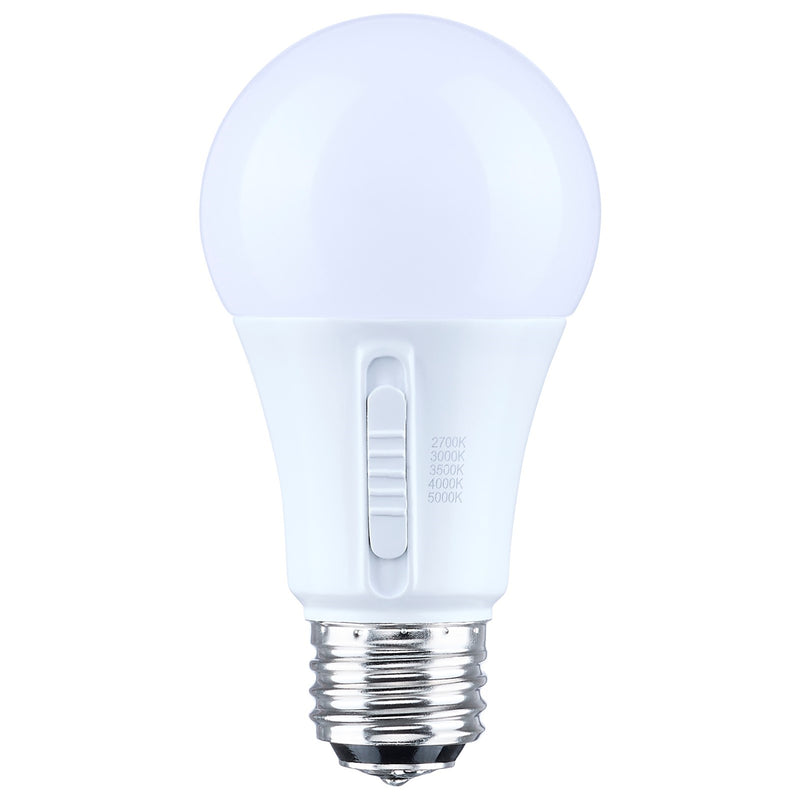 Nuvo Lighting S14410 15W LED A19 Bulb | CCT Selectable 2700K-5000K, White Plastic | Low Voltage 12-24V AC/DC | 1600 Lumens, E26 Base | Model S14410