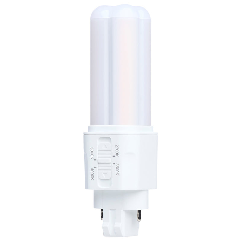 Nuvo Lighting S29882 5.5W PLC LED Bulb | CCT Selectable 2700K-4000K, Frosted Plastic | Type A+B, GX23 Base | 800 Lumens, 120-277V | Model S29882