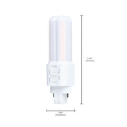 Nuvo Lighting S29882 5.5W PLC LED Bulb | CCT Selectable 2700K-4000K, Frosted Plastic | Type A+B, GX23 Base | 800 Lumens, 120-277V | Model S29882