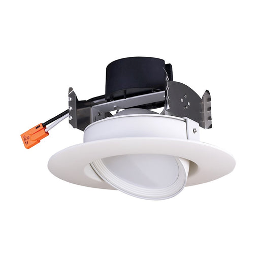Nuvo Satco 7W LED Retrofit Downlight Gimbaled 4in | Modern White Trim | Kitchen & Living Room Recessed Light | 600 Lumens 2700K Dimmable | Model S39466