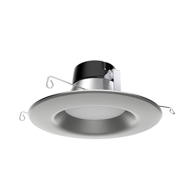 Nuvo Satco 6in 1-Light LED Downlight Retrofit | Modern Brushed Nickel | Bathroom & Kitchen Recessed Light | 800 Lumens 3000K Dimmable | Model S39745